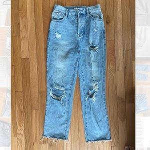 Pacsun high rise straight leg ripped jeans